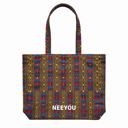 Colorful Plaid Canvas Tote Bag