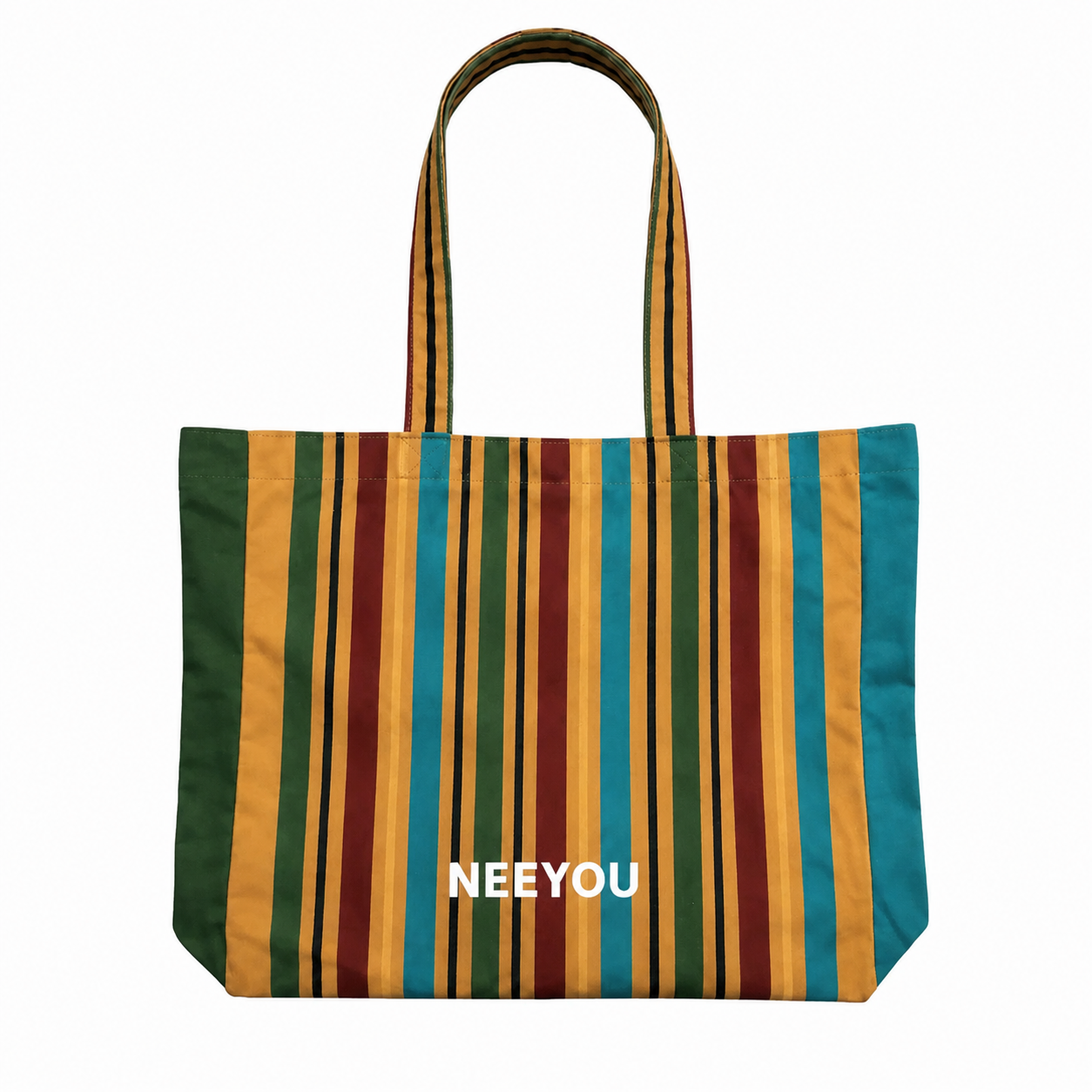 Colorful Stripe Canvas Tote Bag