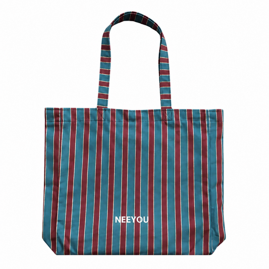 Blue Stripe Canvas Tote Bag