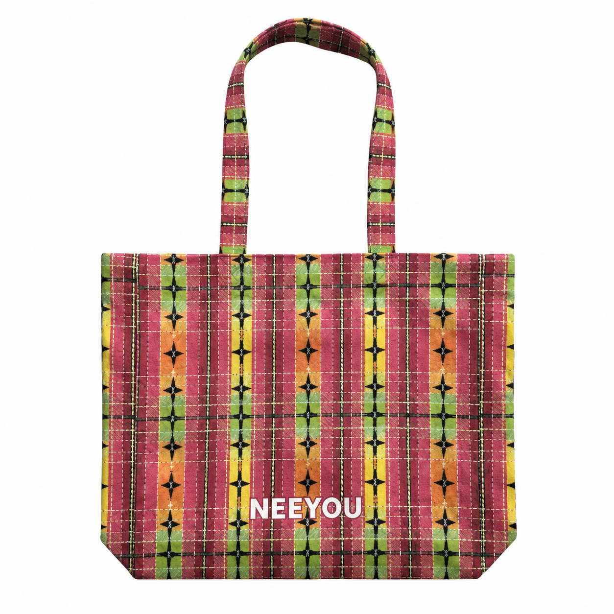Colorful Plaid Canvas Tote Bag