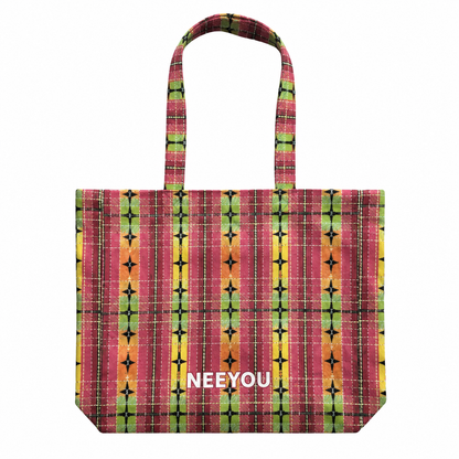 Colorful Plaid Canvas Tote Bag