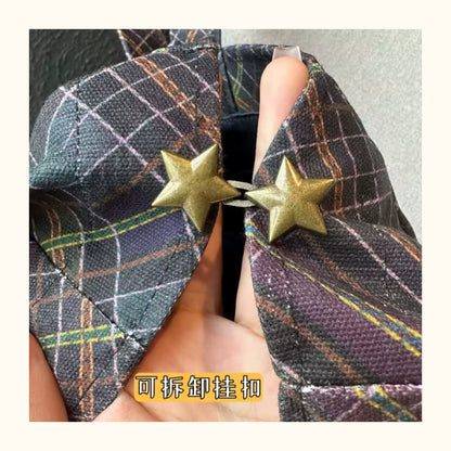 Black Plaid Canvas Tote Bag