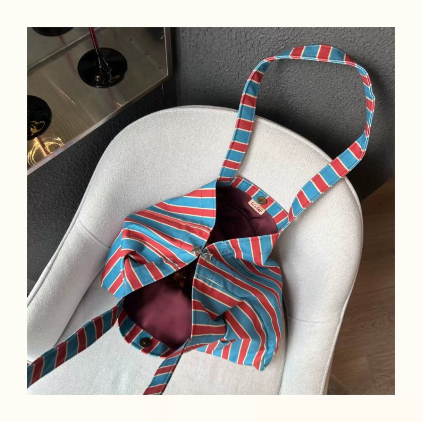 Blue Stripe Canvas Tote Bag