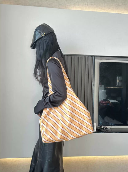Yellow Stripe Canvas Tote Bag