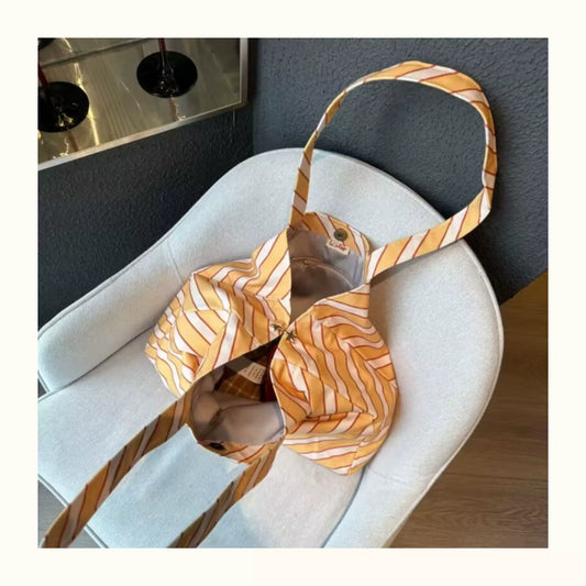 Yellow Stripe Canvas Tote Bag