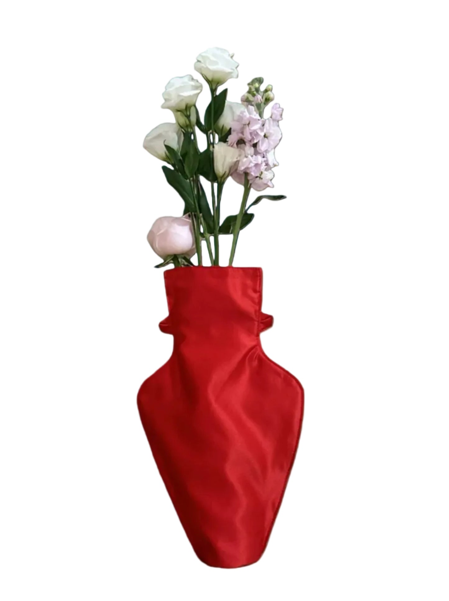 Red Satin Heart Detail Shoulder Bag