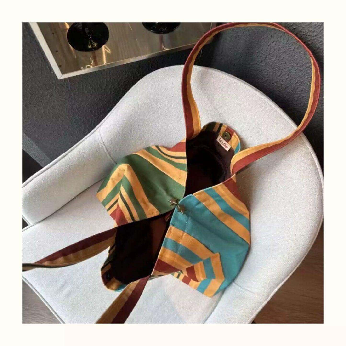 Colorful Stripe Canvas Tote Bag