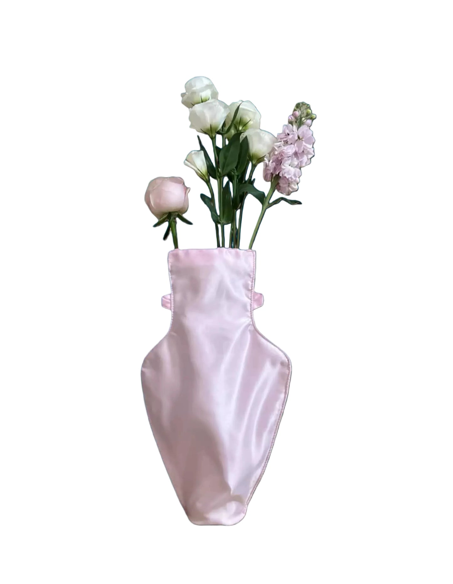 Pink Satin Flower Shoulder Bag