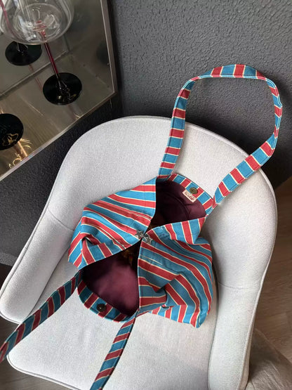 Blue Stripe Canvas Tote Bag