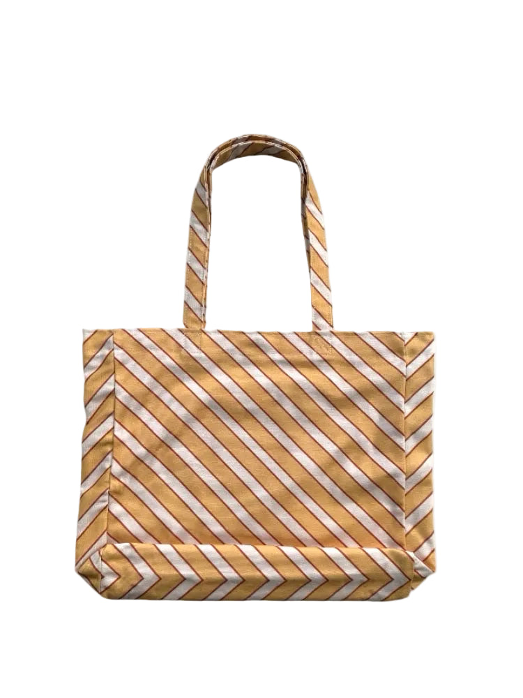 Yellow Stripe Canvas Tote Bag