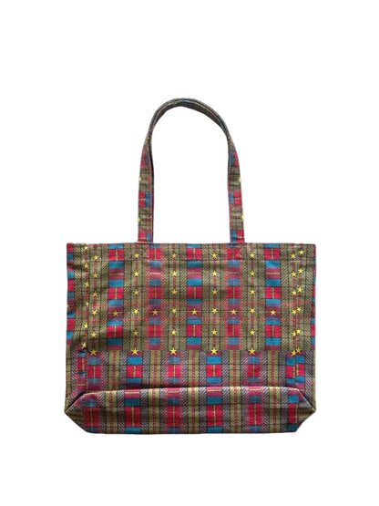 Colorful Plaid Canvas Tote Bag