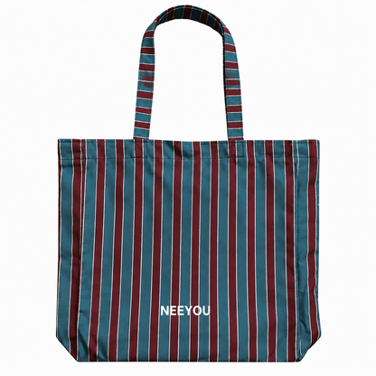 Blue Stripe Canvas Tote Bag