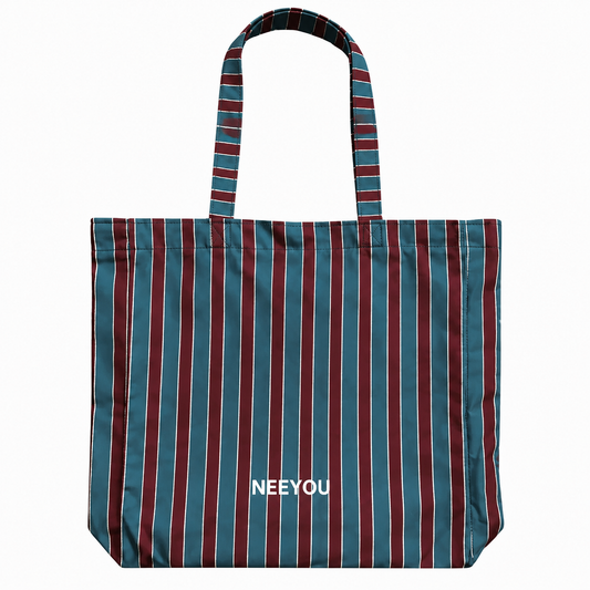 Blue Stripe Canvas Tote Bag