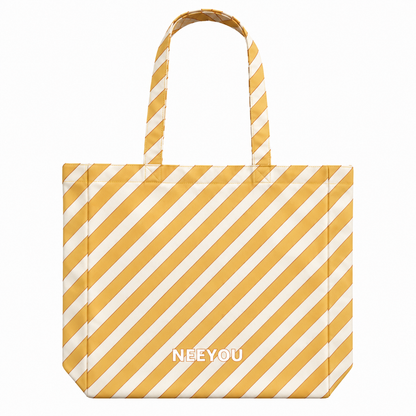 Yellow Stripe Canvas Tote Bag